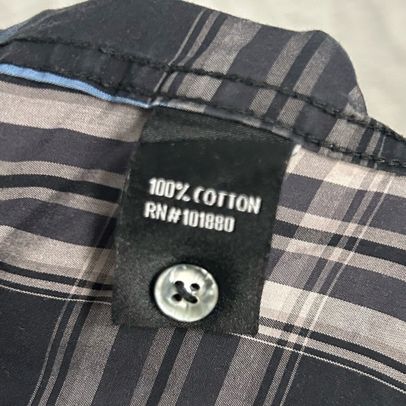 7 Diamonds Shirt Western Black Plaid Long Sleeve Pearl Snap Button Down Size XL - Picture 4 of 8